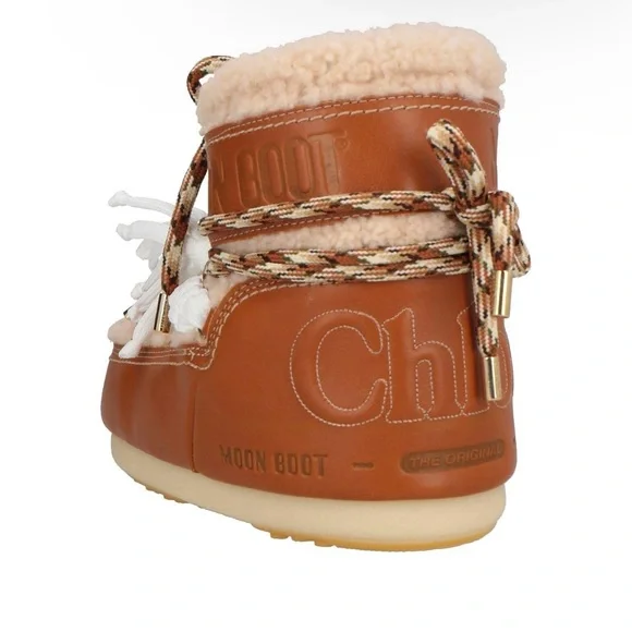 Moon boots x Chloe Cozy Brown and Cream Winter Boots with Tassels - Picture 2 of 9
